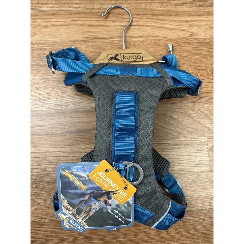 Kurgo‎ Journey Air Dog Harness Blue/Grey Size Medium NEW with Tags & Hanger